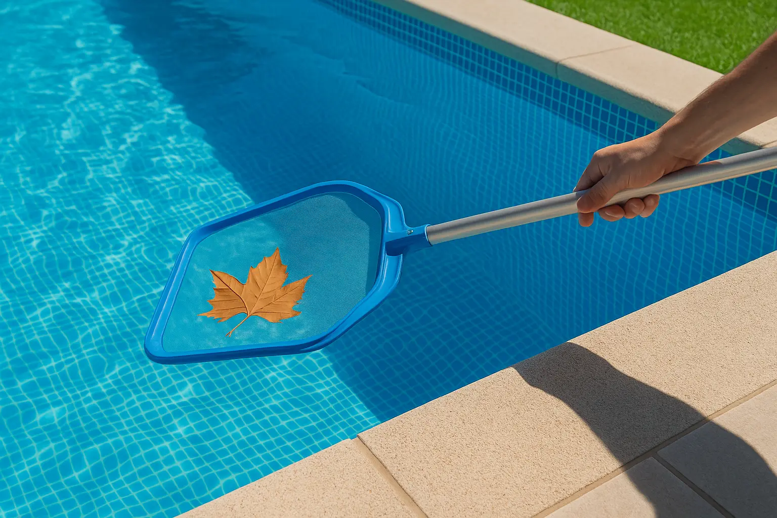 limpiar hojas piscina